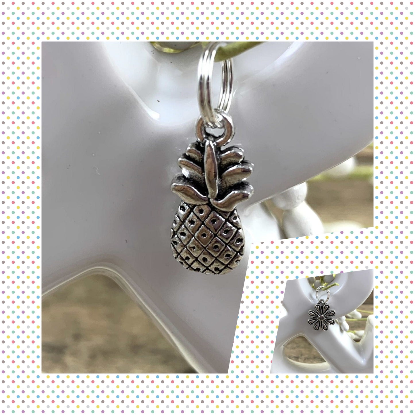 Pineapple Keychain, Pineapple Gifts, Popular Right Now, Mini Keychain FOB, Keychain for Women, Purse Mini Keychain, Monogrammed Keychain