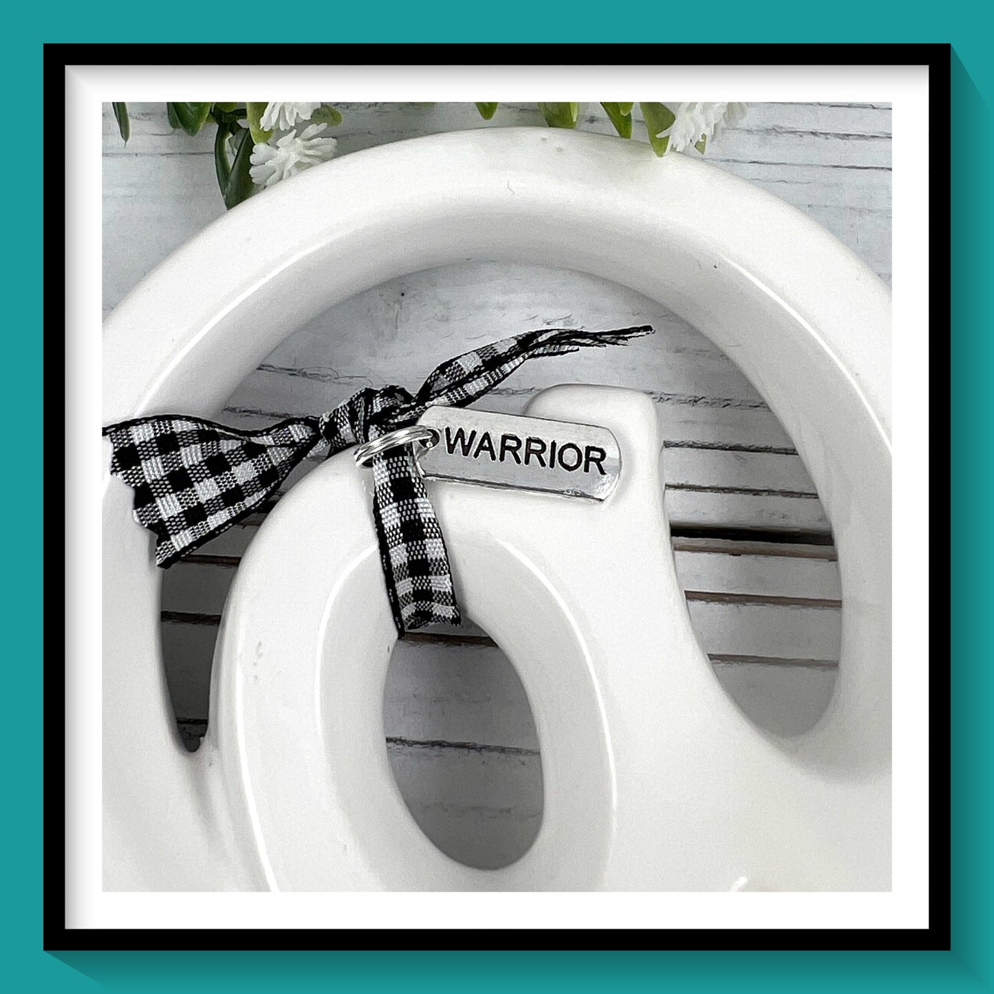 Cancer Warrior Embroidered Keychain Key Fob Tassel Charm