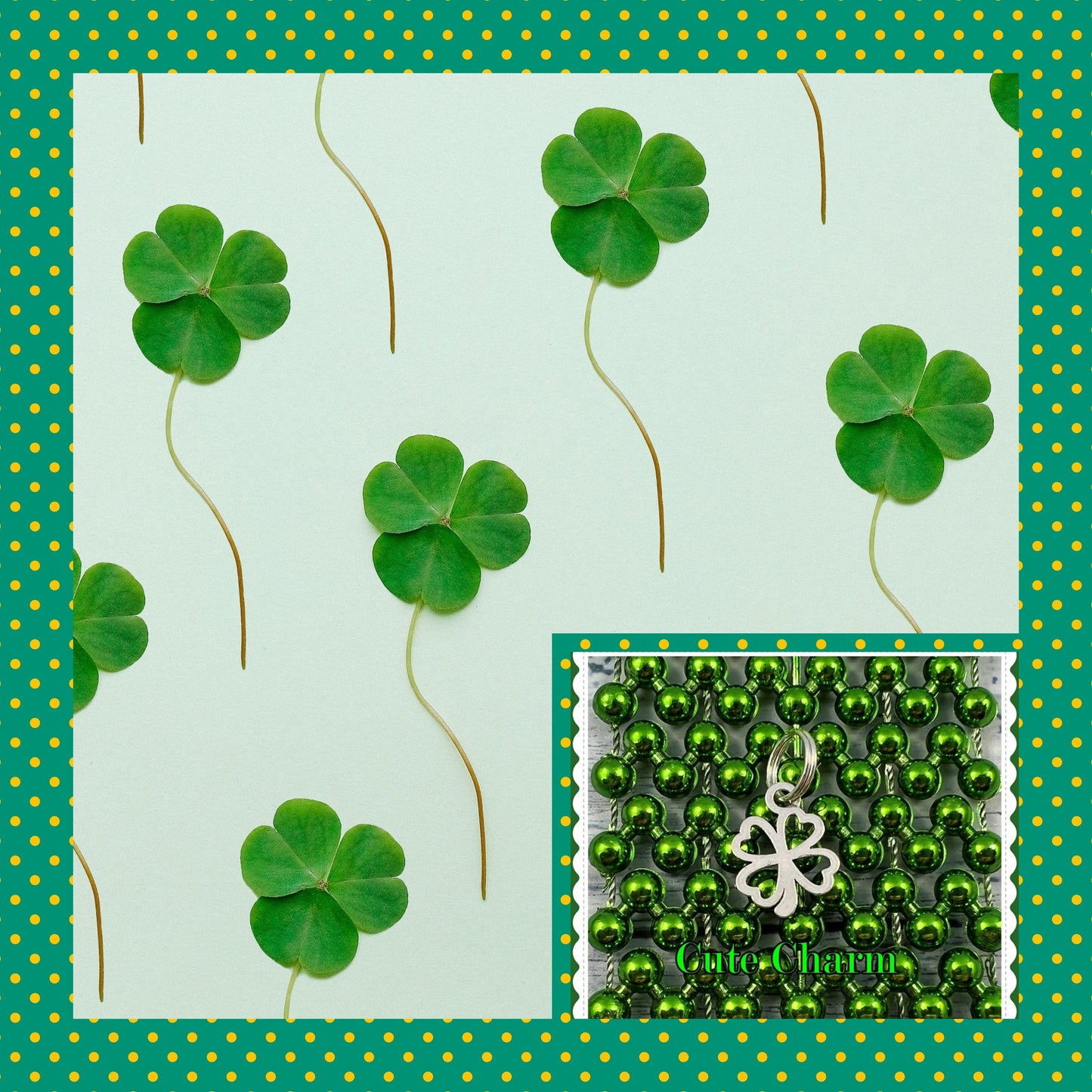 Fabric Lanyard in Lucky Irish Shamrocks