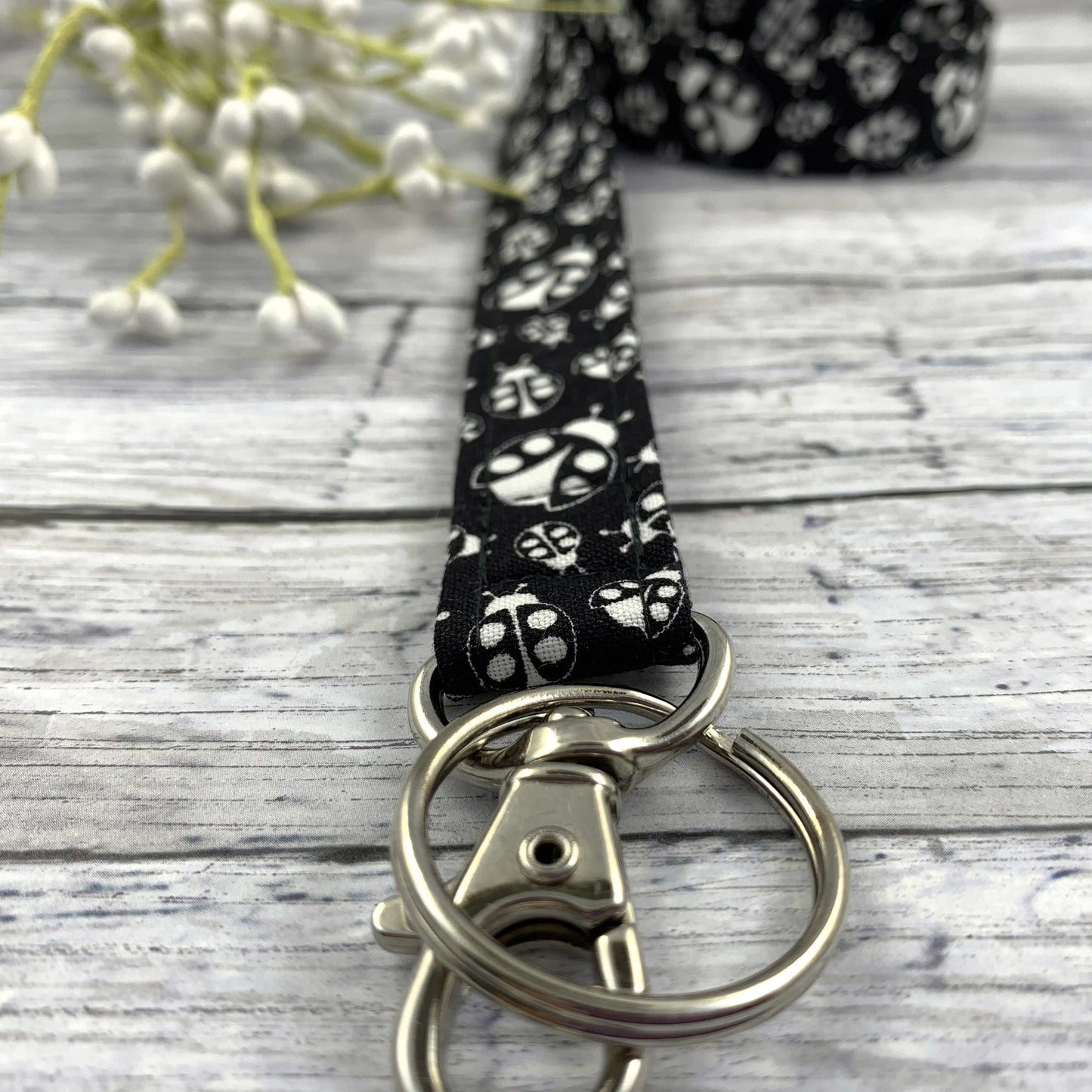 Handmade Ladybug Lanyard, Cute Lanyard with ID holder, Popular Right Now, Teacher Lanyard with ID holder, Black Lanyard, Ladybug Gifts