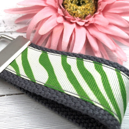 Mini Keyfob FOB Keychain for Women Ideal as a Purse Keychain or Backpack Keychain, Zebra