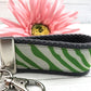 Mini Keyfob FOB Keychain for Women Ideal as a Purse Keychain or Backpack Keychain, Zebra
