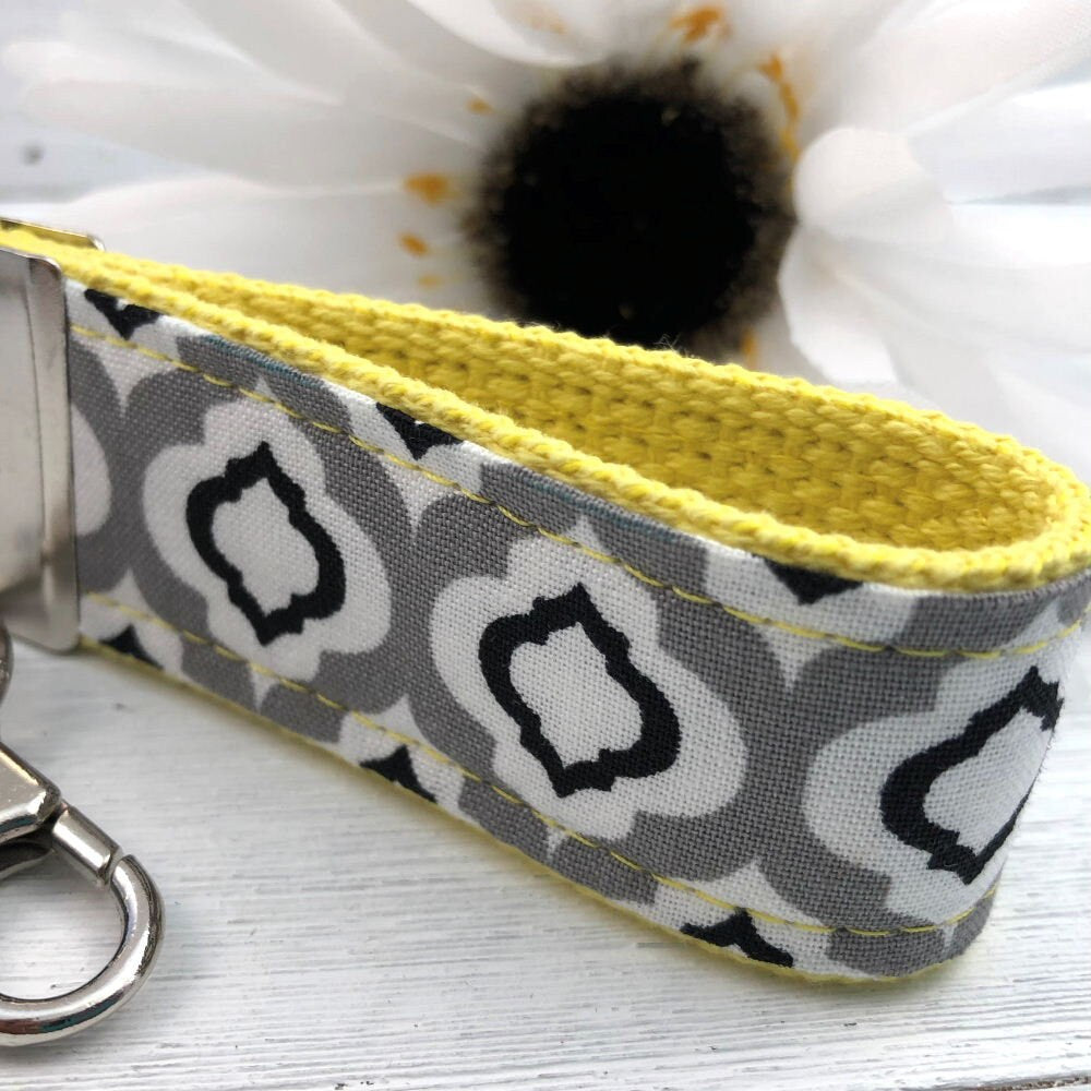 Mini Keyfob FOB Keychain for Women Ideal as a Purse Keychain or Backpack Keychain, Ideal Small Bridesmaid Gift Gray Raindrop