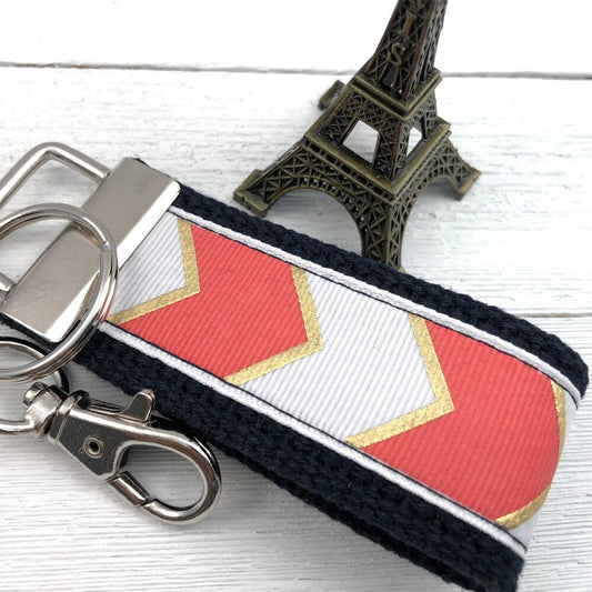 Chevron Mini Keyfob FOB Keychain for Women Ideal as a Purse Keychain or Backpack Keychain, Ideal Small Bridesmaid Gift