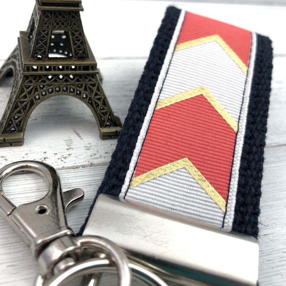 Chevron Mini Keyfob FOB Keychain for Women Ideal as a Purse Keychain or Backpack Keychain, Ideal Small Bridesmaid Gift