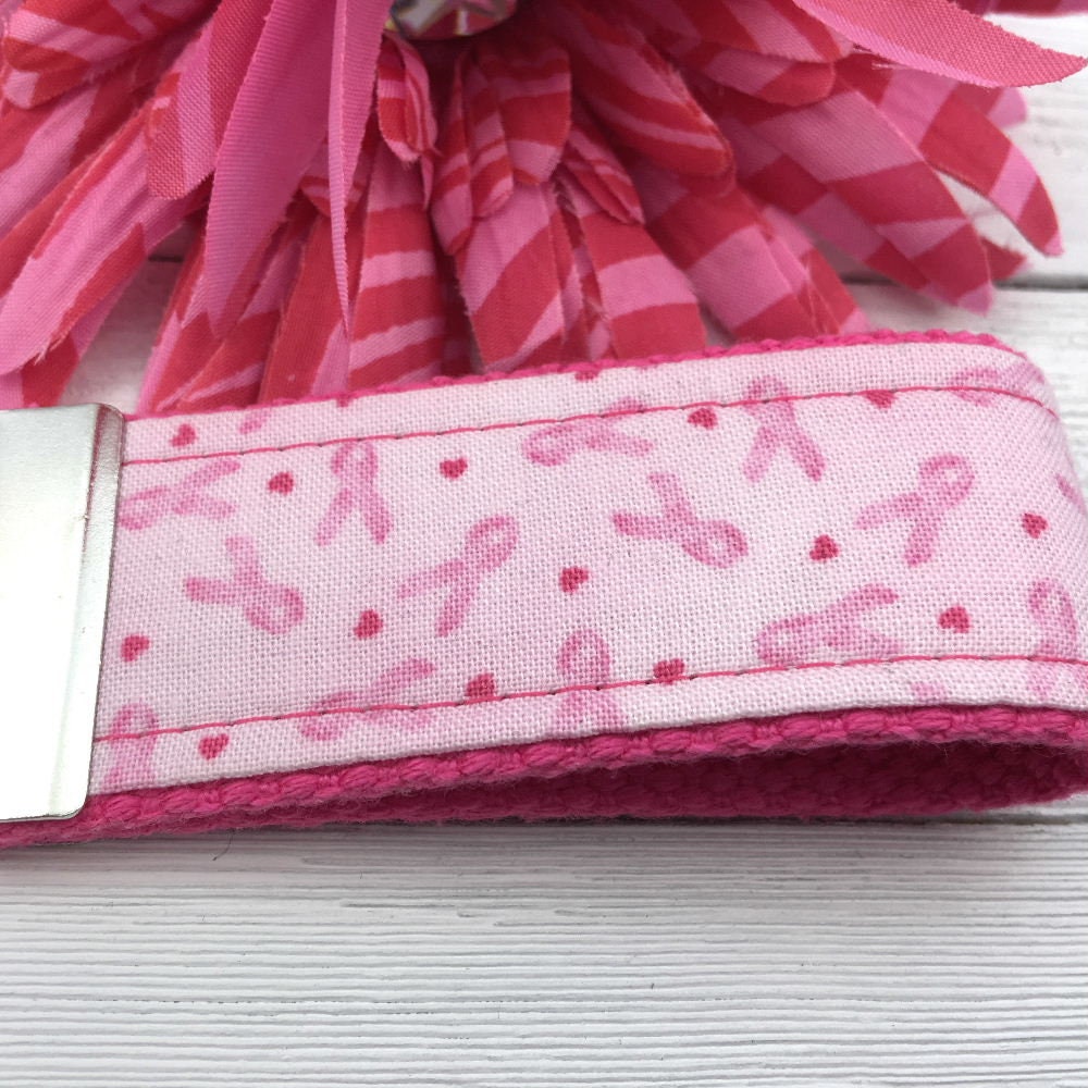 Mini Keyfob FOB Keychain for Women Ideal as a Purse Keychain or Backpack Keychain, Cancer Awareness