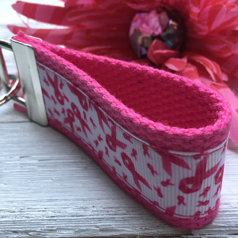Mini Keyfob FOB Keychain for Women Ideal as a Purse Keychain or Backpack Keychain, Cancer Awareness