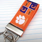 Mini Keyfob Clemson Tigers Ribbon Keychain For Him or Her, Approved Crafter License Holder