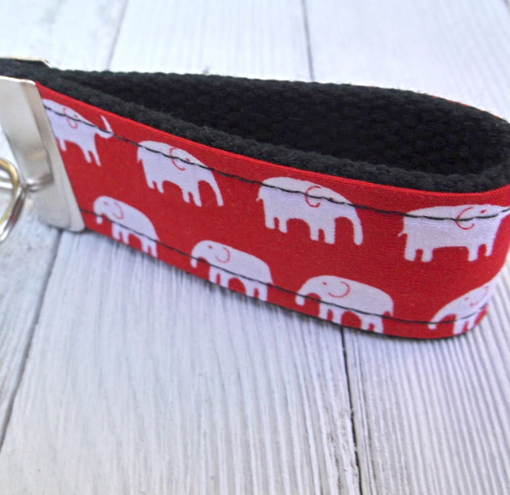 Mini Keyfob FOB Keychain for Women Ideal as a Purse Keychain or Backpack Keychain, Elephants