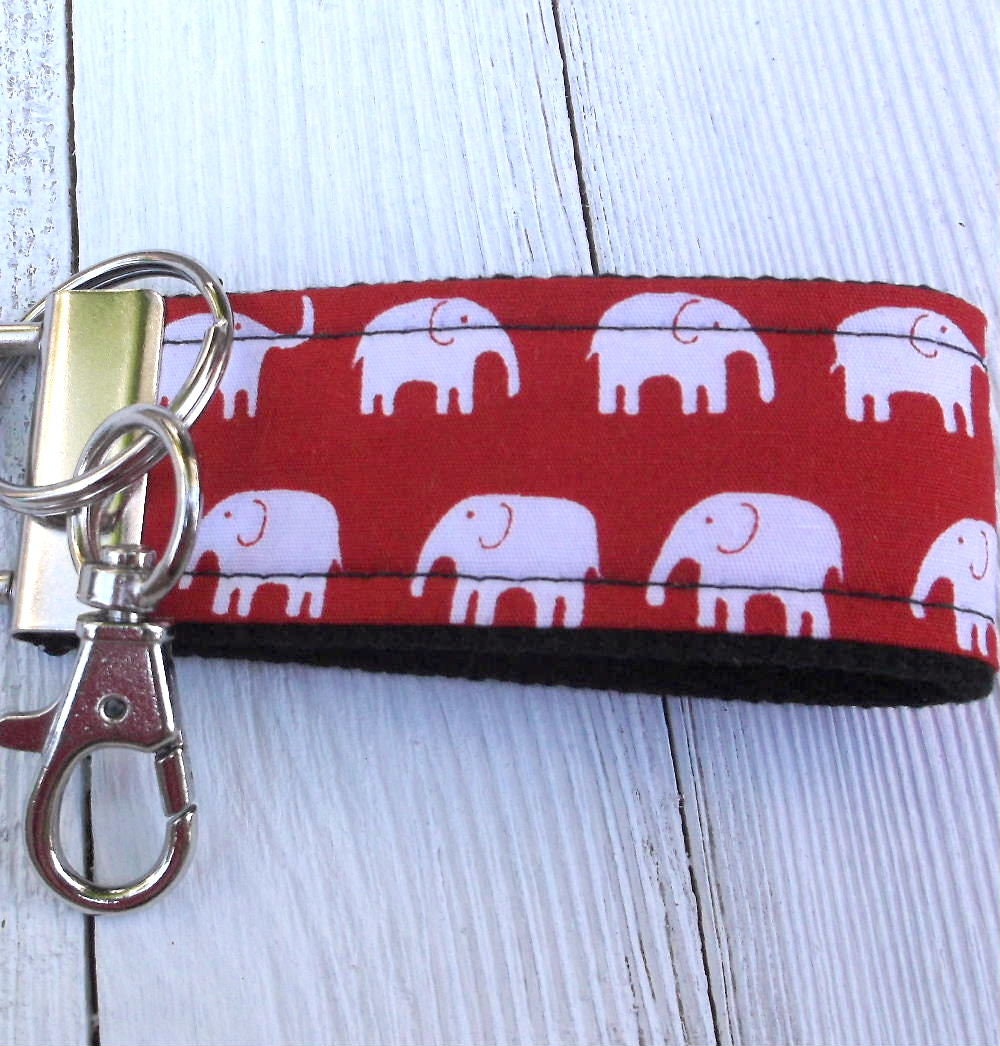 Mini Keyfob FOB Keychain for Women Ideal as a Purse Keychain or Backpack Keychain, Elephants