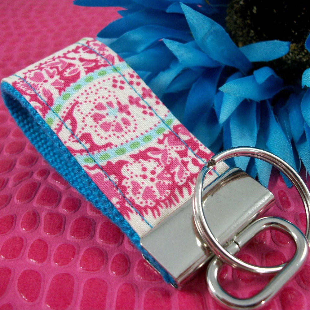 Floral Mini Keyfob FOB Keychain for Women Ideal as a Purse Keychain or Backpack Keychain, Ideal Small Bridesmaid Gift
