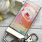 Floral Mini Keyfob FOB Keychain for Women Ideal as a Purse Keychain or Backpack Keychain, Ideal Small Bridesmaid Gift Pastel Keychain
