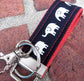Mini Keyfob FOB Keychain for Women Ideal as a Purse Keychain or Backpack Keychain, Elephants