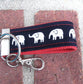 Mini Keyfob FOB Keychain for Women Ideal as a Purse Keychain or Backpack Keychain, Elephants