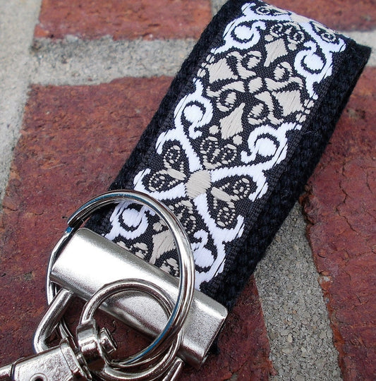 Mini Keyfob FOB Keychain for Women Ideal as a Purse Keychain or Backpack Keychain, Ideal Small Bridesmaid Gift, Neutral