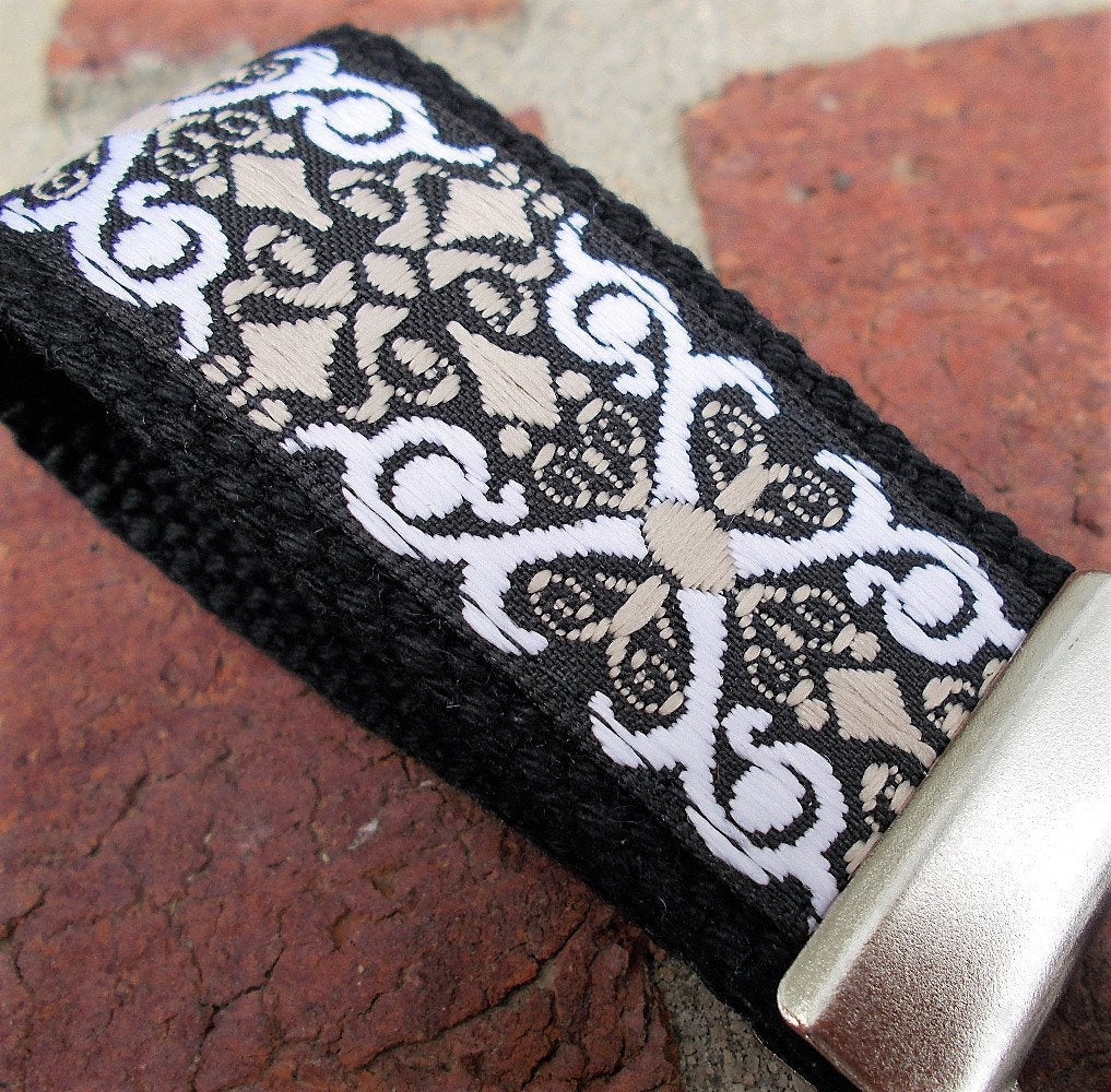 Mini Keyfob FOB Keychain for Women Ideal as a Purse Keychain or Backpack Keychain, Ideal Small Bridesmaid Gift, Neutral