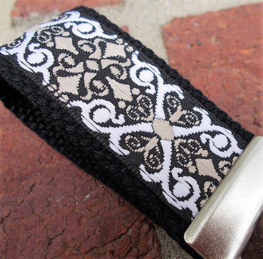 Mini Keyfob FOB Keychain for Women Ideal as a Purse Keychain or Backpack Keychain, Ideal Small Bridesmaid Gift, Neutral