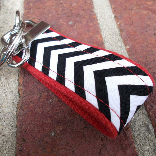 Mini Keyfob FOB Keychain for Women Ideal as a Purse Keychain or Backpack Keychain, Chevron