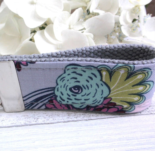 Mini Keyfob FOB Keychain for Women Ideal as a Purse Keychain or Backpack Keychain, Ideal Small Bridesmaid Gift Aqua and Gray