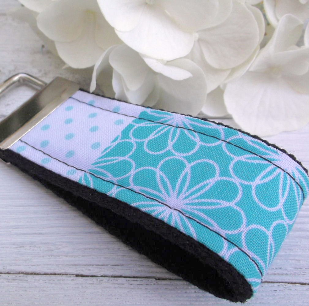 Mini Keyfob FOB Keychain for Women Ideal as a Purse Keychain or Backpack Keychain, Ideal Small Bridesmaid Gift, Aqua