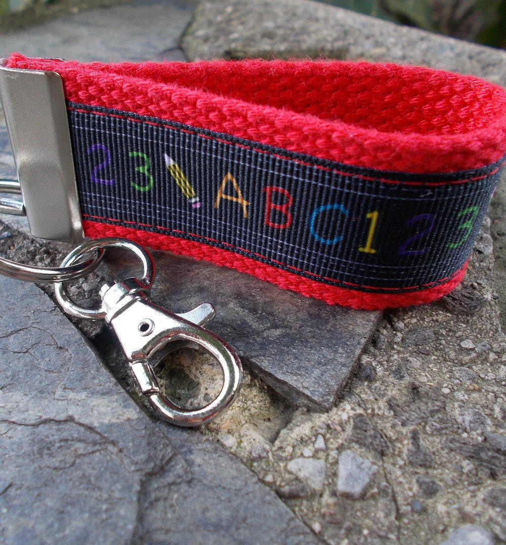 Mini Keyfob Teacher Keychain ABC Ribbon Ideal Teacher Appreciation Gift