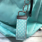 Mini Keychain | Mini Key Fob | Turquoise Keychain | Gift for Mom | Gift for Best Friend | Polka Dots Keyfob