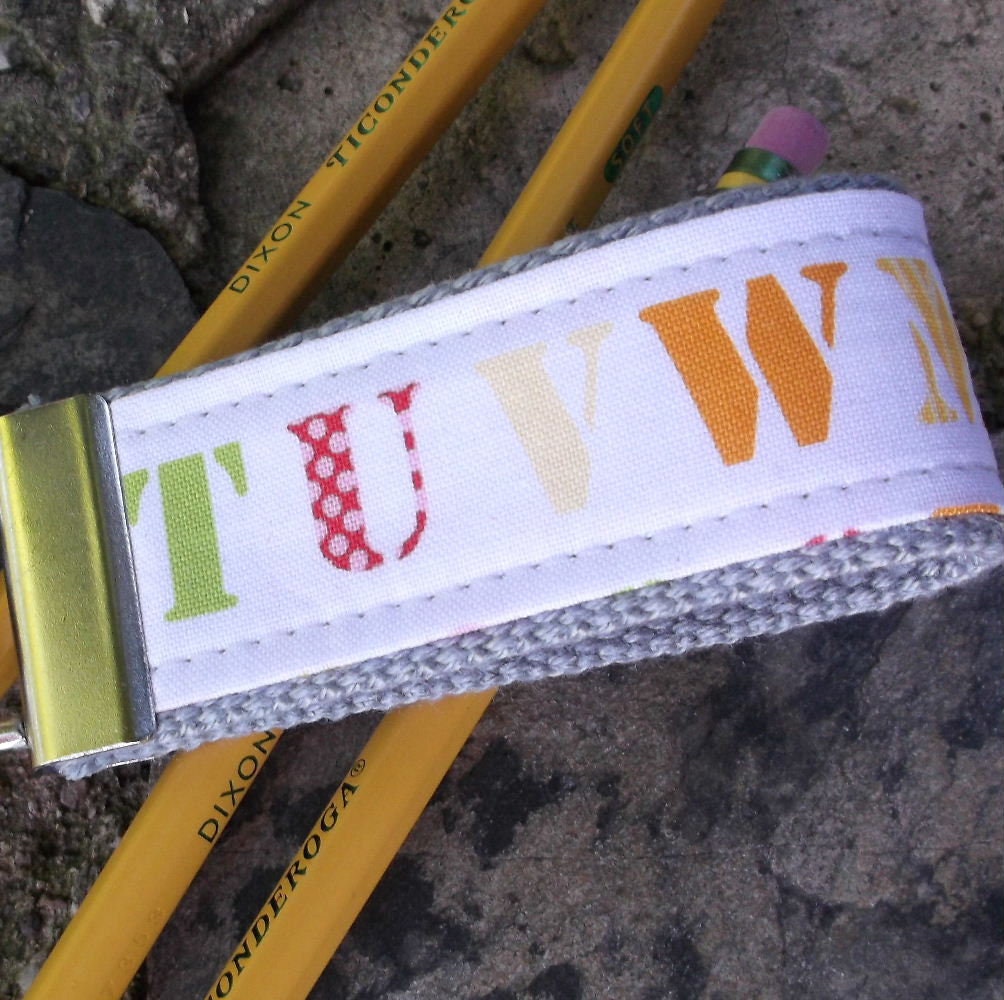 Mini Keyfob Teacher Keychain ABC Fabric Ideal Teacher Appreciation Gift