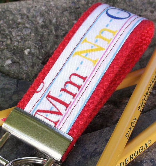Mini Keyfob Teacher Keychain ABC Ribbon Ideal Teacher Appreciation Gift