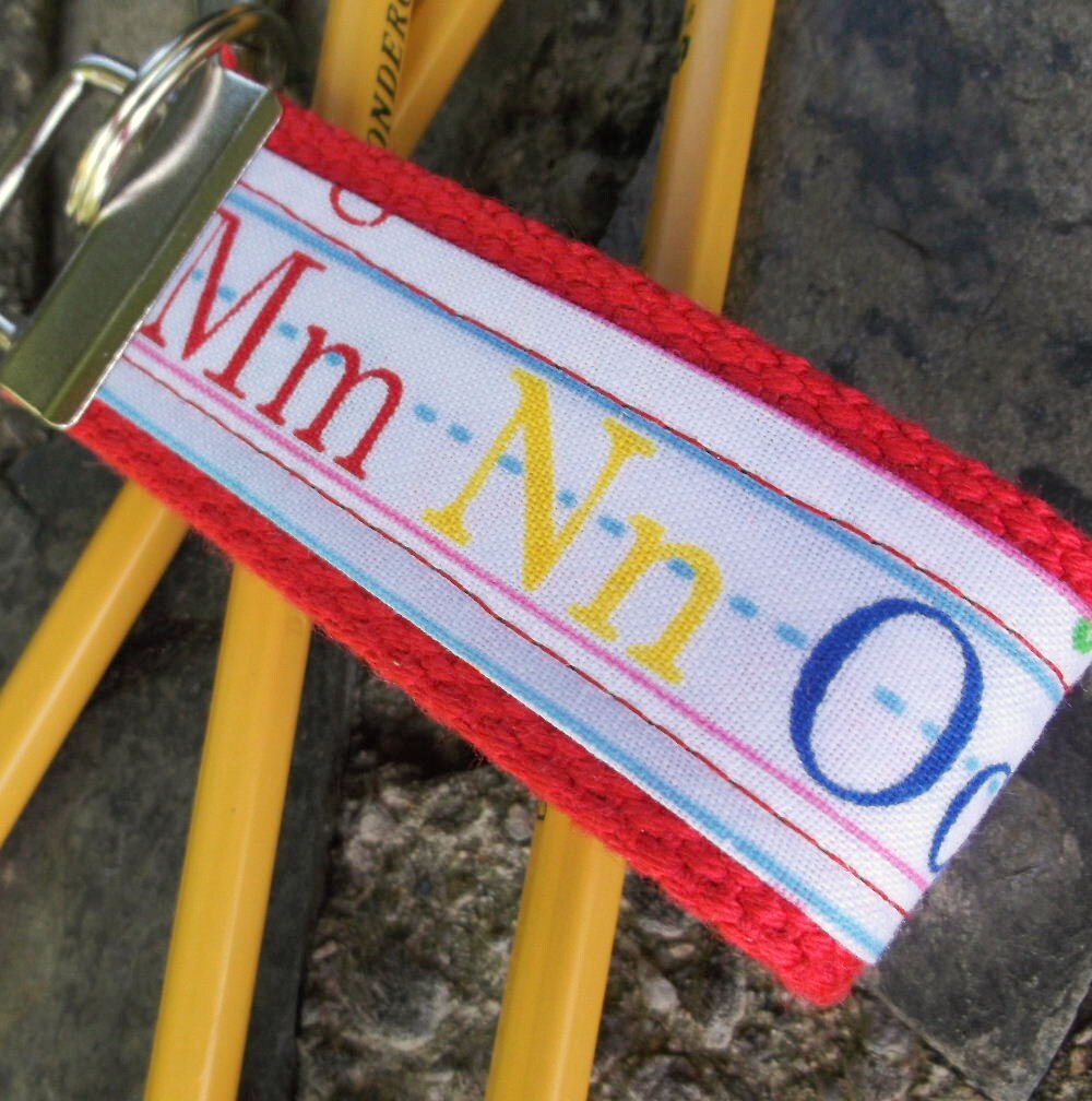 Mini Keyfob Teacher Keychain ABC Ribbon Ideal Teacher Appreciation Gift