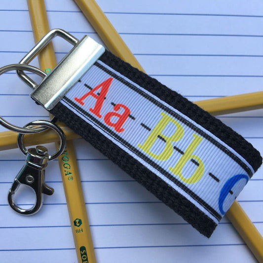 Mini Keyfob Teacher Keychain ABC Ribbon Ideal Teacher Appreciation Gift