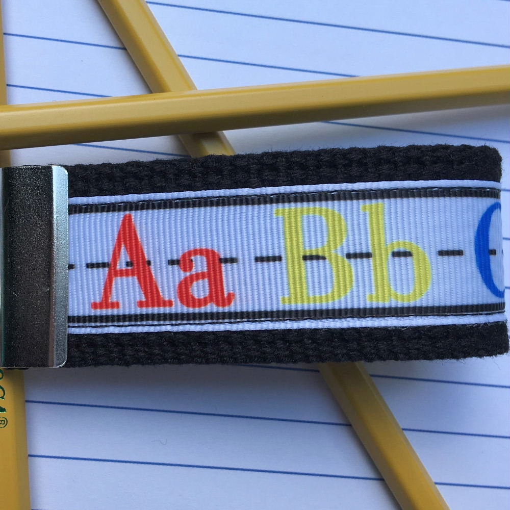 Mini Keyfob Teacher Keychain ABC Ribbon Ideal Teacher Appreciation Gift