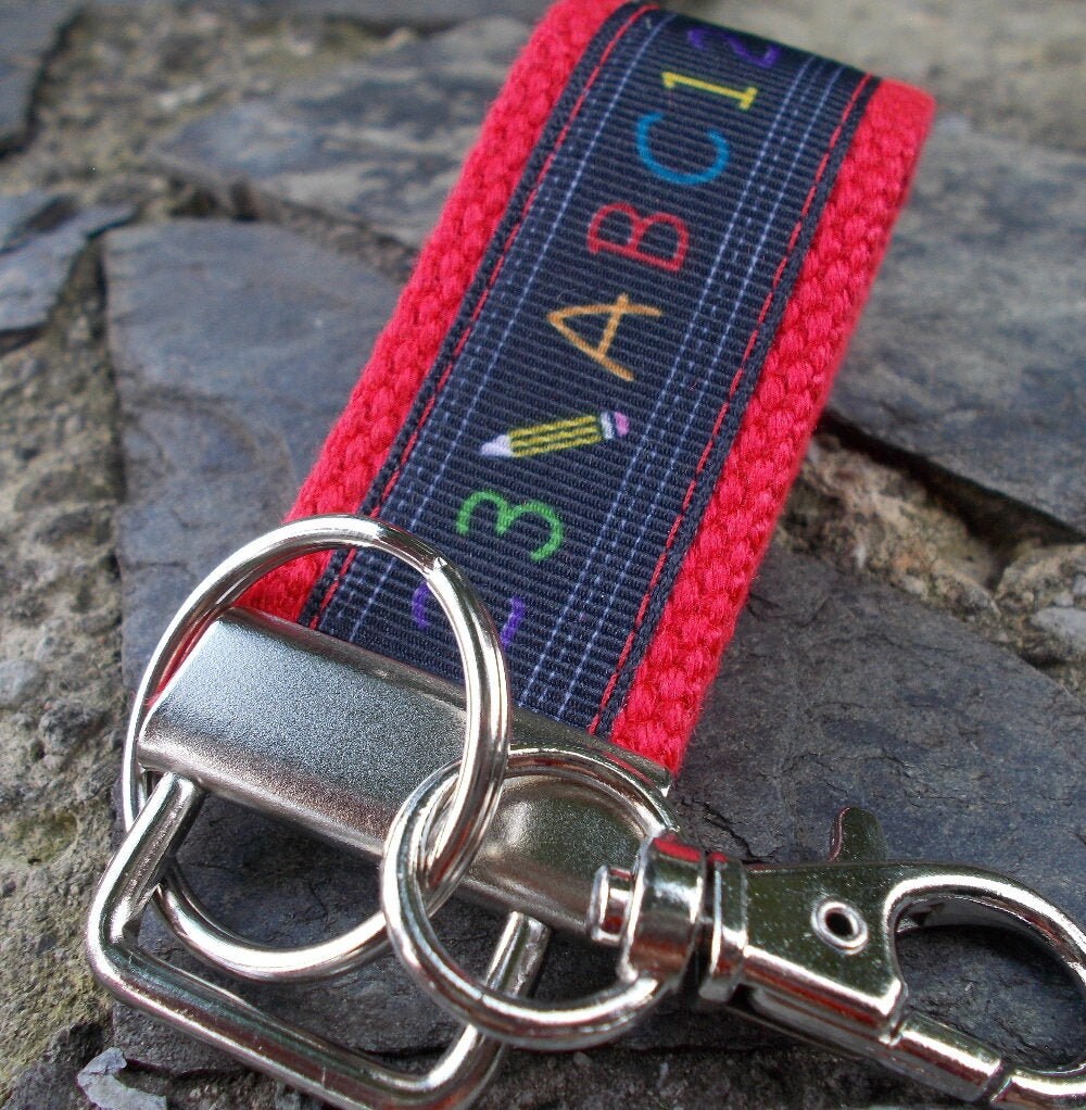 Mini Keyfob Teacher Keychain ABC Ribbon Ideal Teacher Appreciation Gift