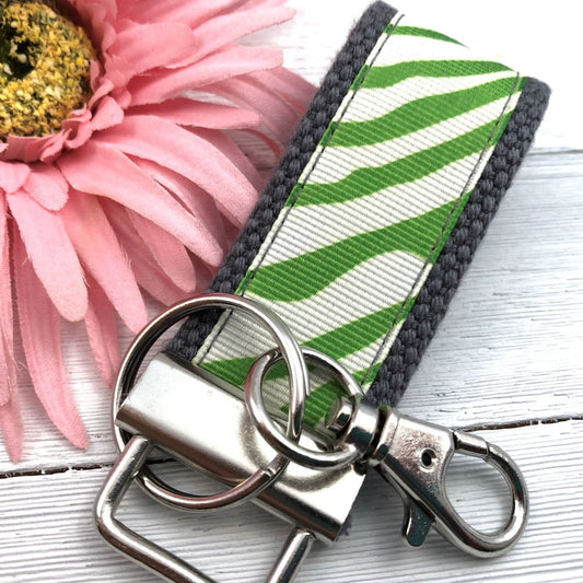 Mini Keyfob FOB Keychain for Women Ideal as a Purse Keychain or Backpack Keychain, Zebra