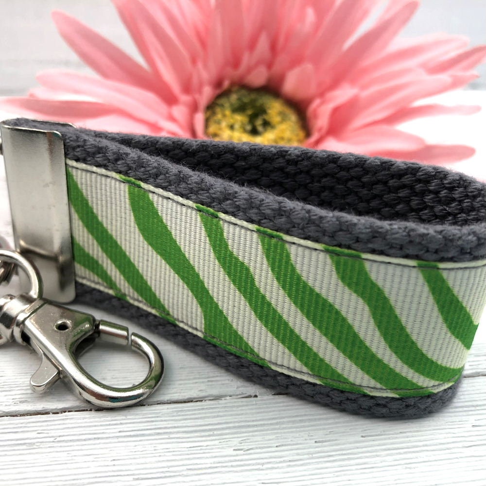 Mini Keyfob FOB Keychain for Women Ideal as a Purse Keychain or Backpack Keychain, Zebra