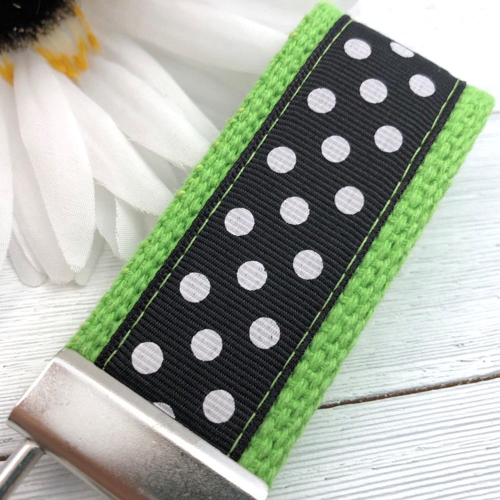 Mini Keyfob FOB Keychain for Women Ideal as a Purse Keychain or Backpack Keychain, Polka Dots