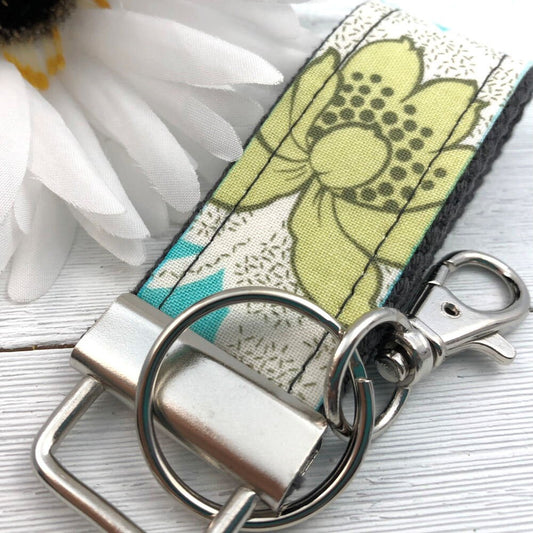 Mini Keychain | Mini Key Fob | Turquoise Keychain | Gift for Mom | Gift for Best Friend | Floral Keychain