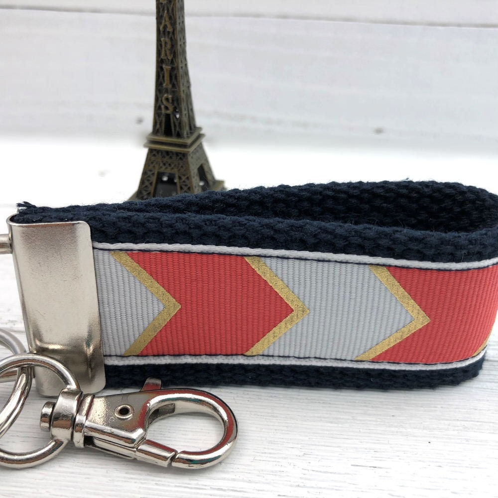 Chevron Mini Keyfob FOB Keychain for Women Ideal as a Purse Keychain or Backpack Keychain, Ideal Small Bridesmaid Gift