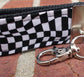 Mini Key FOB Keychain for Him - Mini Keychain for Boyfriend, Husband, Father Ideal as Belt Loop Keychain Racing Checks