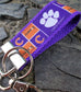 Mini Keyfob Clemson Tigers Ribbon Keychain For Him or Her, Approved Crafter License Holder