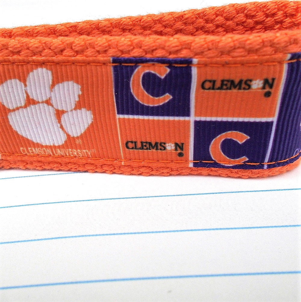 Mini Keyfob Clemson Tigers Ribbon Keychain For Him or Her, Approved Crafter License Holder