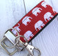 Mini Keyfob FOB Keychain for Women Ideal as a Purse Keychain or Backpack Keychain, Elephants