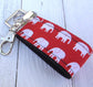 Mini Keyfob FOB Keychain for Women Ideal as a Purse Keychain or Backpack Keychain, Elephants