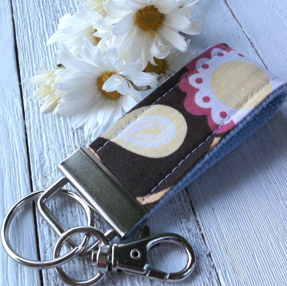 Mini Keyfob FOB Keychain for Women Ideal as a Purse Keychain or Backpack Keychain, Floral