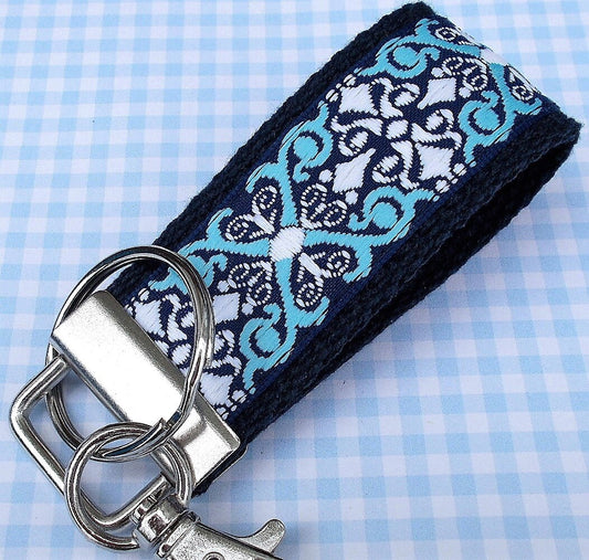 Mini Keyfob FOB Keychain for Women Ideal as a Purse Keychain or Backpack Keychain, Ideal Small Bridesmaid Gift, Aqua