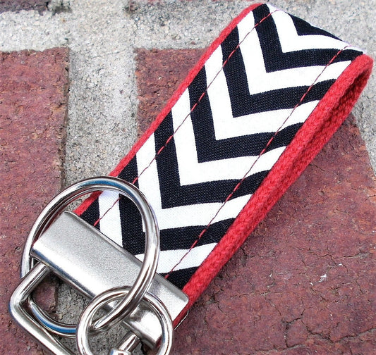 Mini Keyfob FOB Keychain for Women Ideal as a Purse Keychain or Backpack Keychain, Chevron