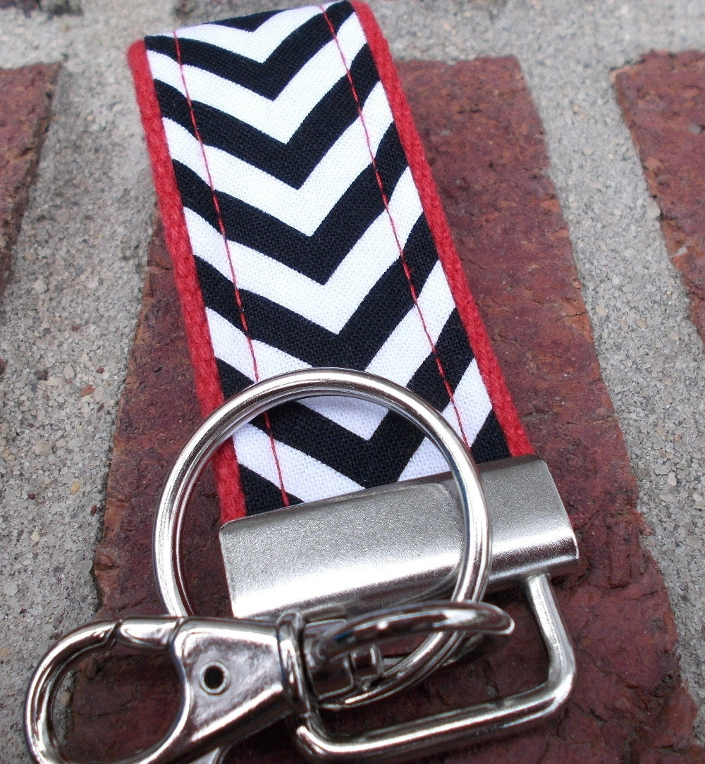 Mini Keyfob FOB Keychain for Women Ideal as a Purse Keychain or Backpack Keychain, Chevron