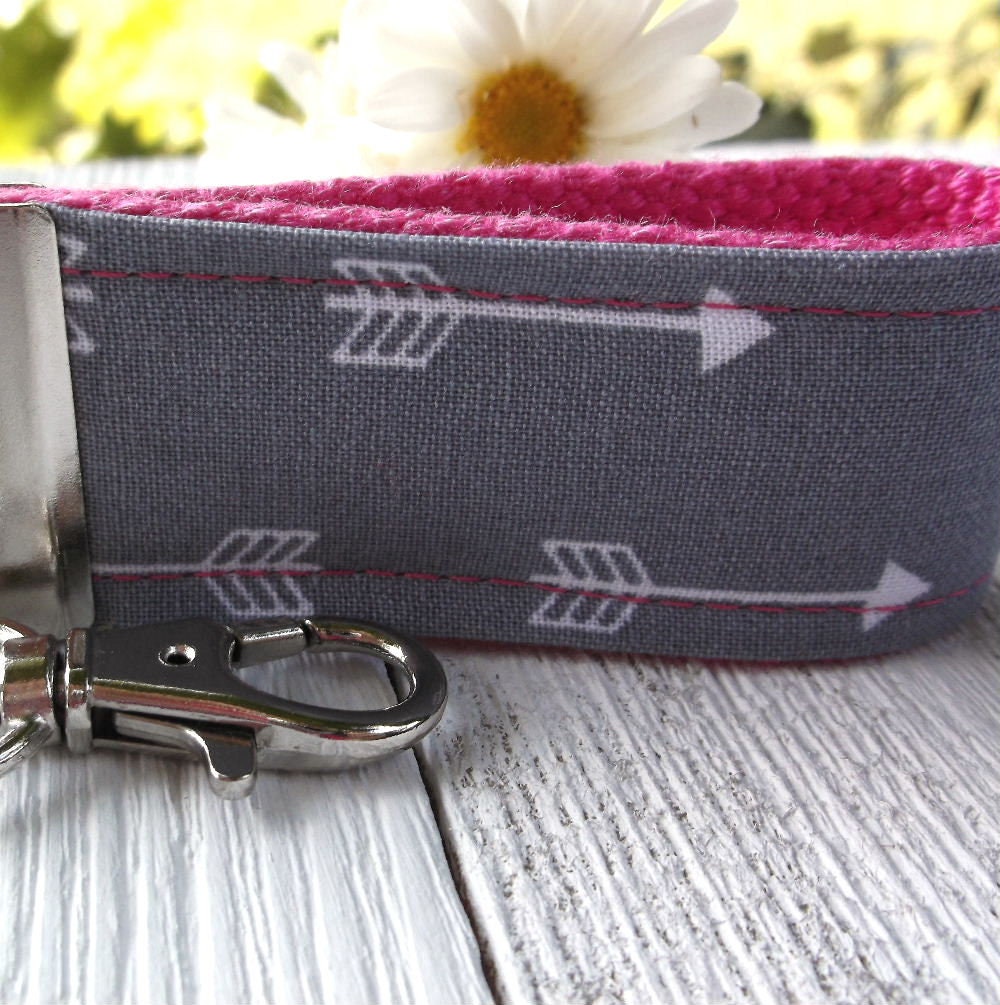 Mini Keyfob FOB Keychain for Women Ideal as a Purse Keychain or Backpack Keychain, Gray Arrow Keychain