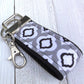 Mini Keyfob FOB Keychain for Women Ideal as a Purse Keychain or Backpack Keychain, Ideal Small Bridesmaid Gift Gray Raindrop