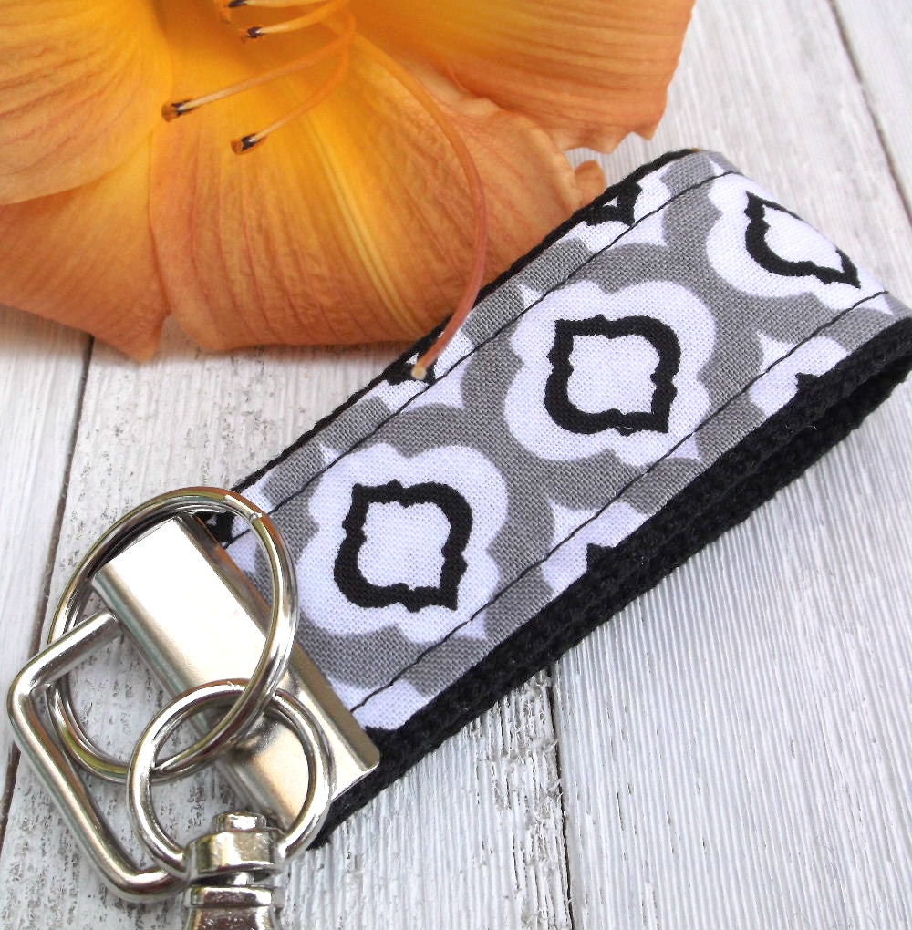 Mini Keyfob FOB Keychain for Women Ideal as a Purse Keychain or Backpack Keychain, Ideal Small Bridesmaid Gift Gray Raindrop