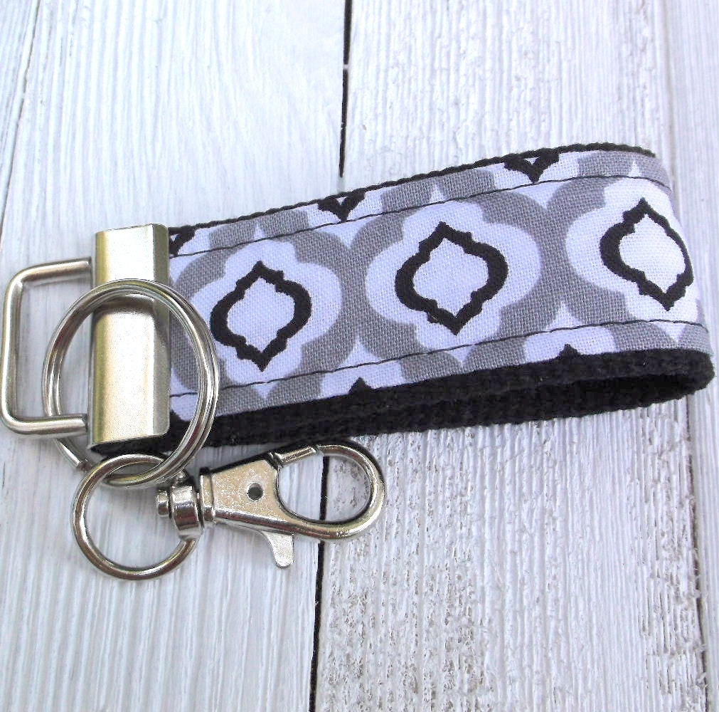Mini Keyfob FOB Keychain for Women Ideal as a Purse Keychain or Backpack Keychain, Ideal Small Bridesmaid Gift Gray Raindrop